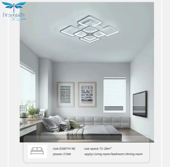 Modern Led Ceiling Lights Dimmable Lamp With App Remote Control For Living Room Bedroom Home