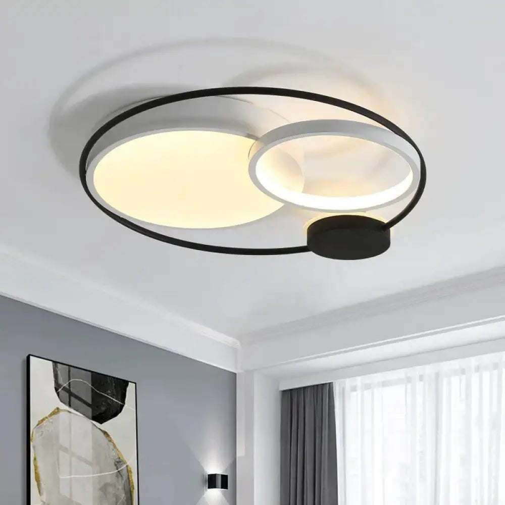 Modern Led Ceiling Lights For Living Room Bedroom Study Black + White Or Grey Color Lamp Fixtures
