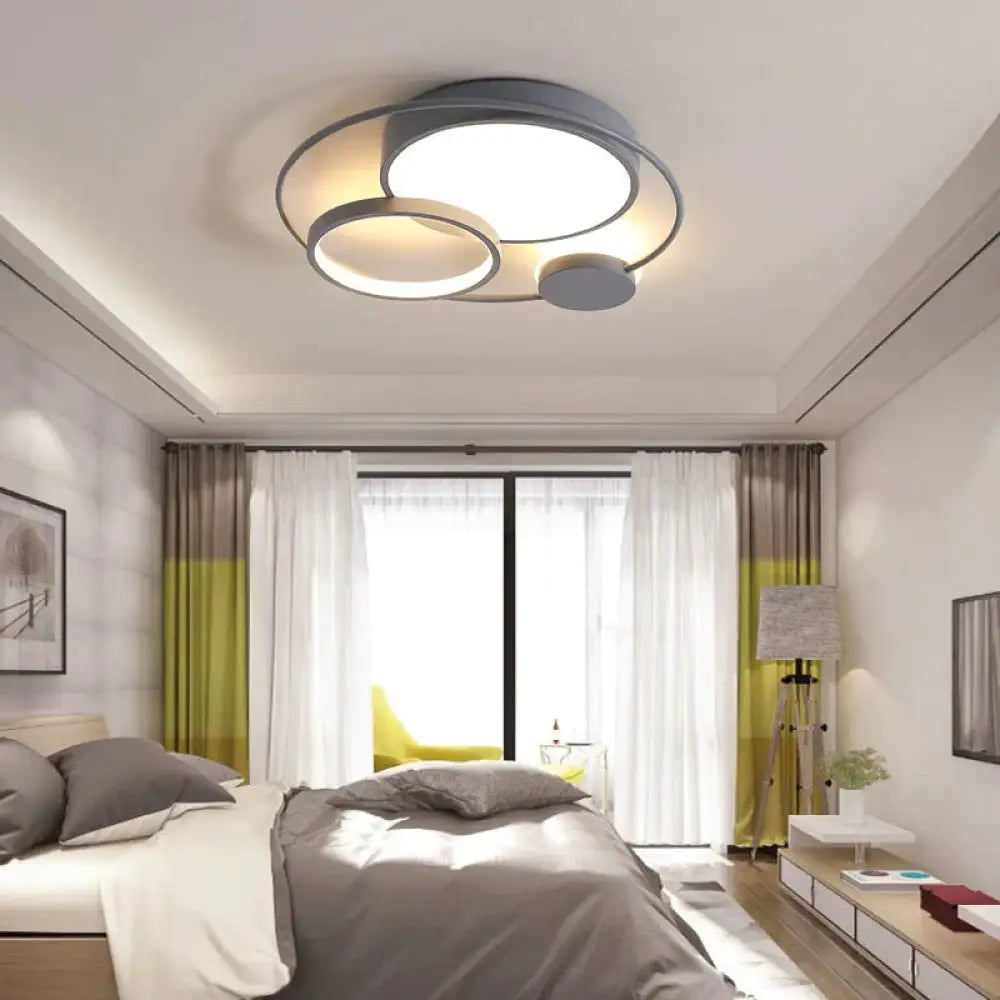 Modern Led Ceiling Lights For Living Room Bedroom Study Black + White Or Grey Color Lamp Fixtures /