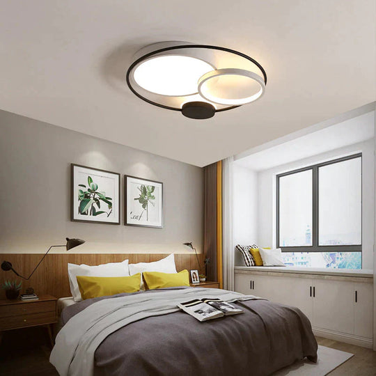 Modern Led Ceiling Lights For Living Room Bedroom Study Black + White Or Grey Color Lamp Fixtures