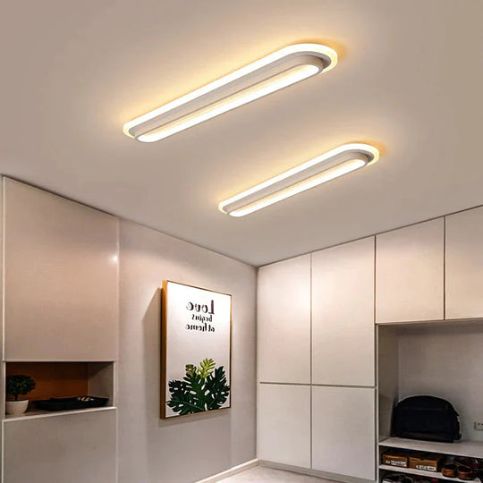 Modern Led Ceiling Lights For Living Room Corridor White Black Surface Mounted Lamp