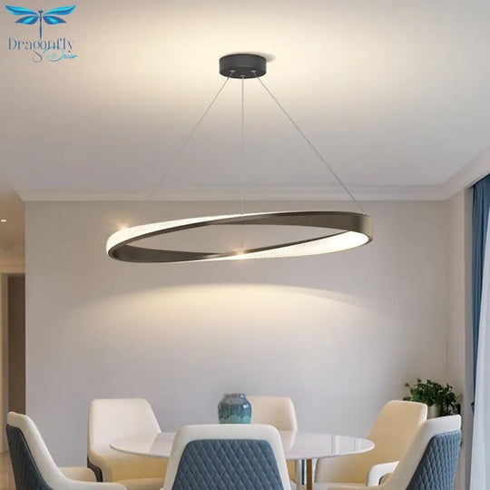 Modern Led Ceiling Pendant Lamp For Dining Room Kitchen Living Bedroom Simple Ring Design