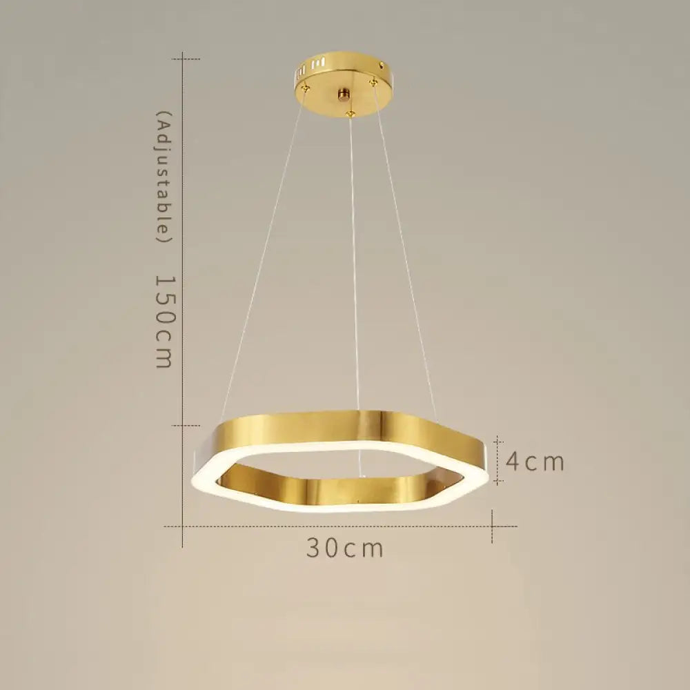 Modern Led Chandelier Gold Living Room Lamp Luxury Creative Stainless Shop Light Fixture