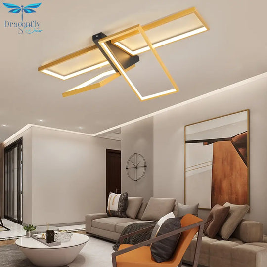Modern Led Chandelier Lighting For Living Room Bedroom Dining Kitchen Gold Or Black Finished 90 -