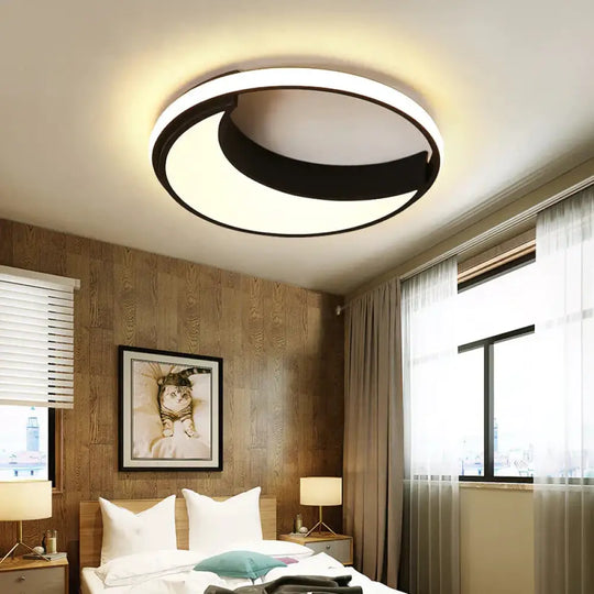 Modern Led Chandelier Lustre For Living Room Bedroom Study Home Fashion Lights Black / 52X52Cm 43W