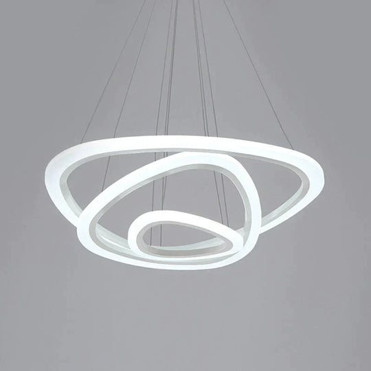 Modern Led Circles Pendant Lights Living Dining Room Fixtures With Remote Dimmable Rings Home Decor