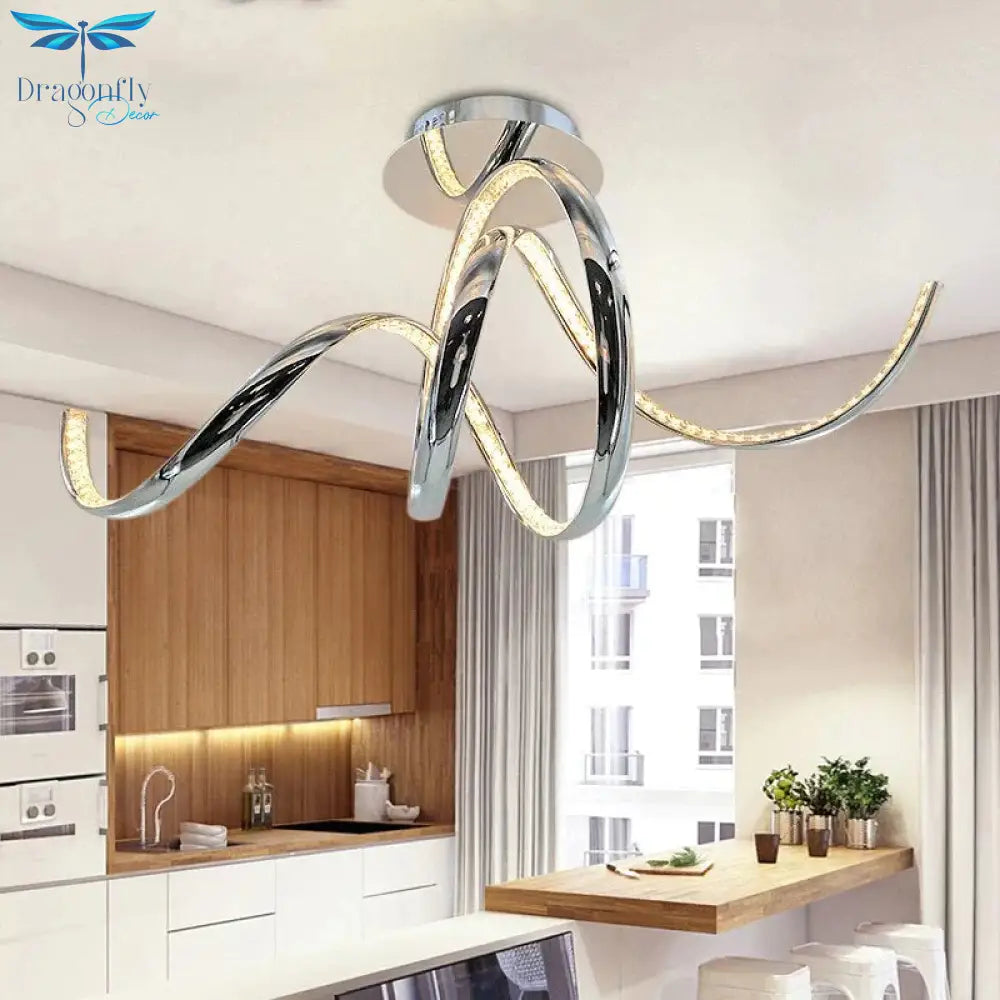 Modern Led Crystal Aluminum Pendant Lights Plafonnier Led Living Room Kitchen Bedroom Home Lighting