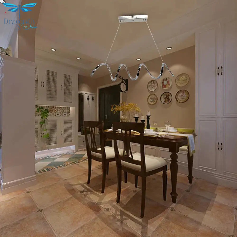 Modern Led Crystal Aluminum Pendant Lights Rotate Design Lampara Colgante Dining Room Living