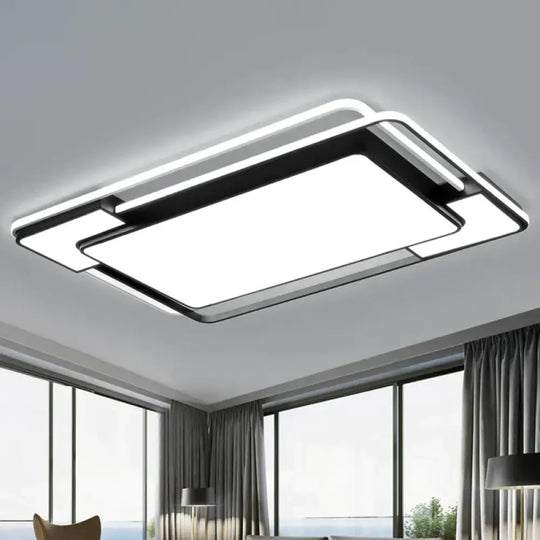 Modern Splicing LED Flush Mount Acrylic Living Room Flushmount Ceiling Light in Black - Black - Clearhalo - 'Ceiling Lights' - 'Close To Ceiling Lights' - 'Close to ceiling' - 'Flush mount' - Lighting' - 2217868