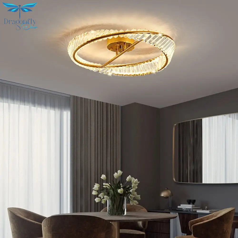 Modern Led Irregular Rings Ceiling Lamps Crystal Bedroom Chandelier Lamp Living Room Lights Luster