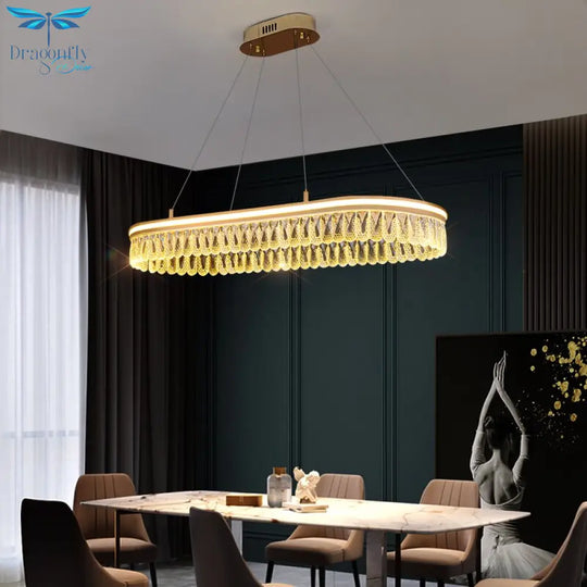 Modern Led K9 Crystal Chandelier 3 / 4 Ring Living Dining Room Hanging Light Circle Pendant Lamp