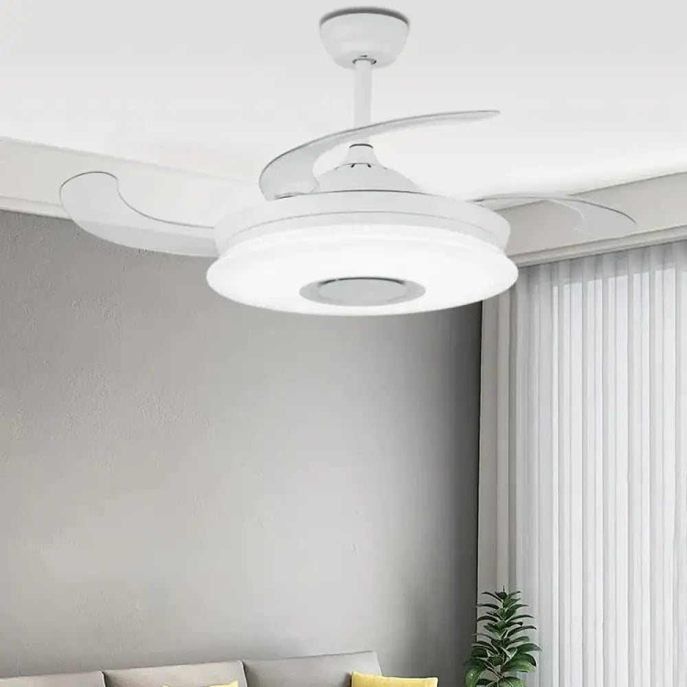 Modern Led Pendant Fan Light Remote Control Bedroom Living Room Dining Bluetooth Speaker App