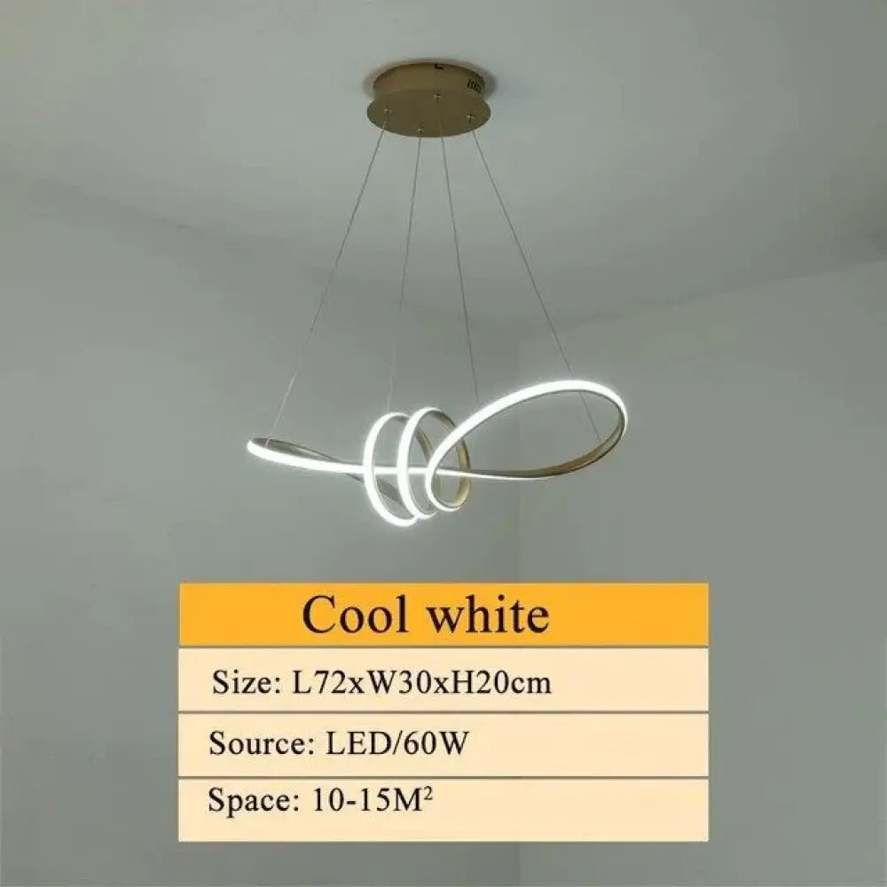Modern Led Pendant Light For Dining Room Living Kitchen Luminaires Lamp Hanging Fixtures Cool White