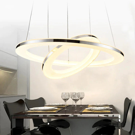 Modern Led Pendant Lights Fixtures For Dining Living Room Home Decor Acrylic Rings Hanging Lamp