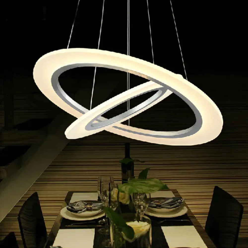 Modern Led Pendant Lights For Dining Living Room Cerchio Anello Lampadario Acrylic 3/2/1 Rings