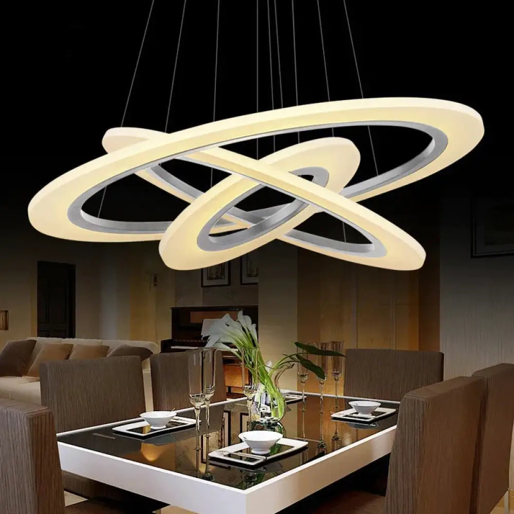 Modern Led Pendant Lights For Dining Living Room Cerchio Anello Lampadario Acrylic 3/2/1 Rings