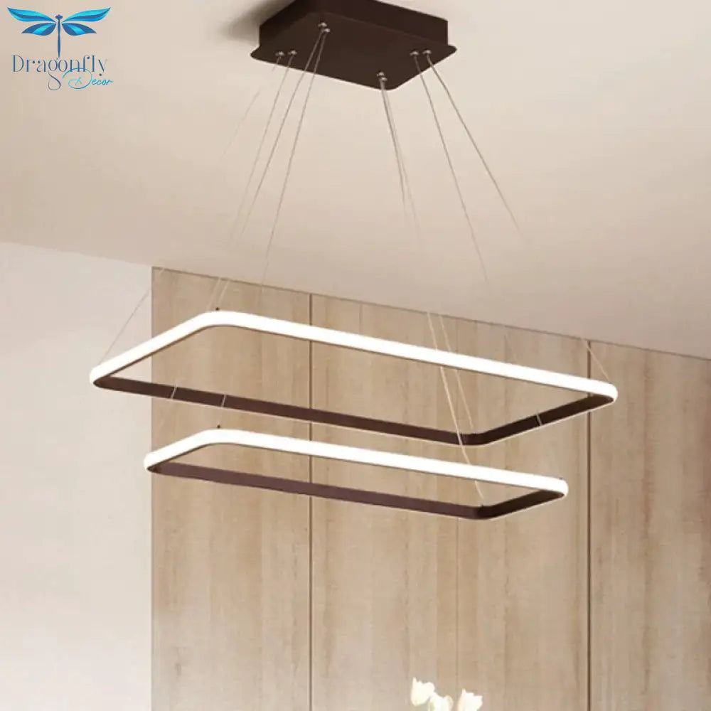 Modern Led Pendant Lights For Dining Room Fixtures Black White Home Living Bedroom Hanging Lamp