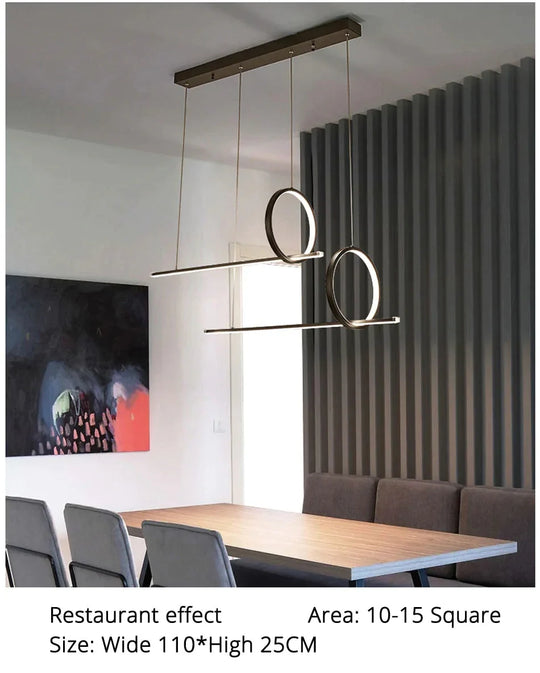 Modern Led Pendant Lights For Dining Room Kitchen Dimmable With Remote Black Aluminum Body Ceiling