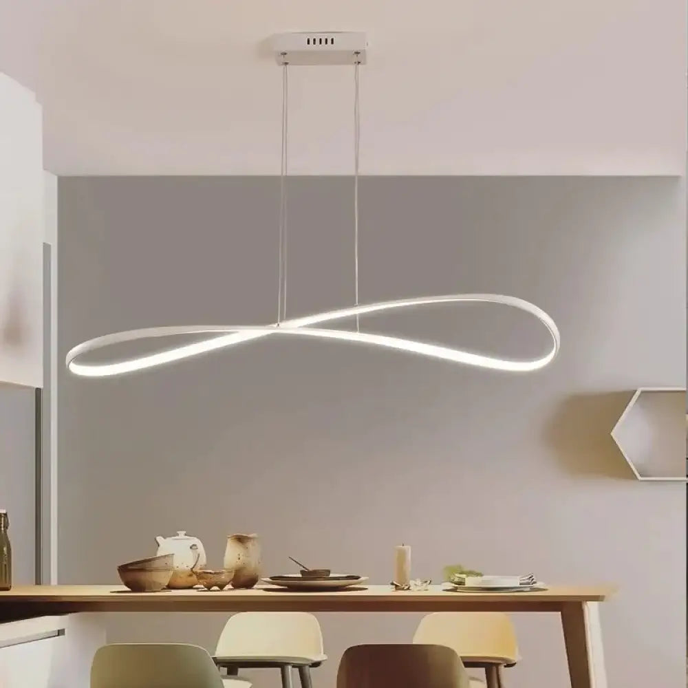 Modern Led Pendant Lights For Dining Room Kitchen Home Deco Lamp Matte Black/White Finished White