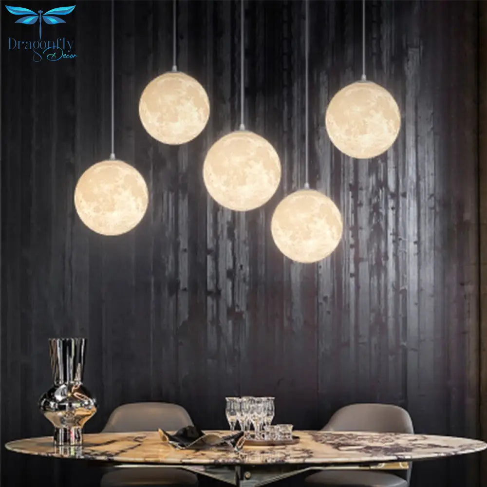 Modern Led Pendant Lights Moon Creative Nordic Hanging Lighting Fixtures Restaurant Bar Kitchen