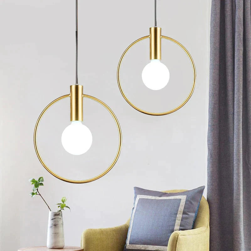 Modern Led Round Glass Ball Pendant Lights Iron E14 Lamps Hanging Light Fixture For Living Room