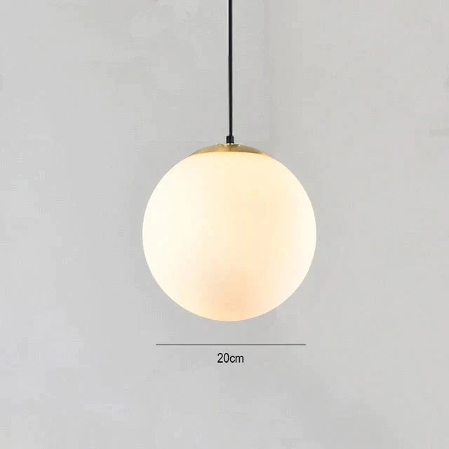 Modern Led Round Glass Ball Pendant Lights Iron E14 Lamps Hanging Light Fixture For Living Room