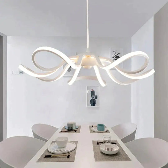 Modern Led Simple Flower Pendant Lights Lamp For Living Room Cristal Lustre Hanging Ceiling