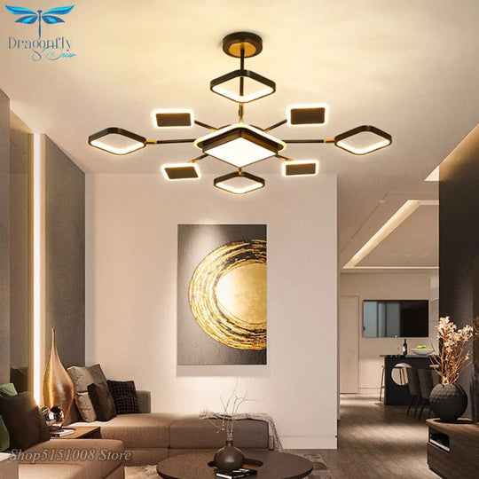 Modern Led Variety Square Chandelier Lighting For Living Dining Room Bedroom Kitchen Hanging Lamp
