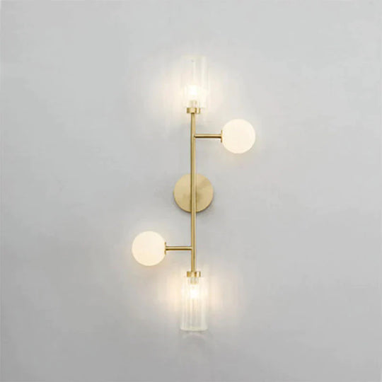 Modern Light Luxury Room Double - Headed All - Copper Wall Lamp Copper Lamps