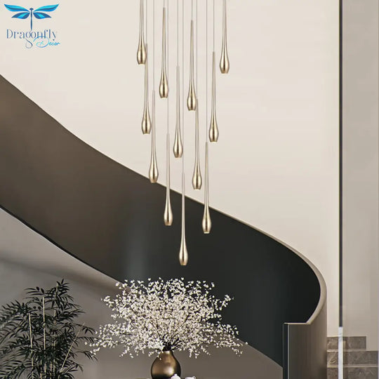 Modern Lighting Gold - Plated Chandelier Minimal Design Luxury Living Room Lamp Restaurant Kitchen