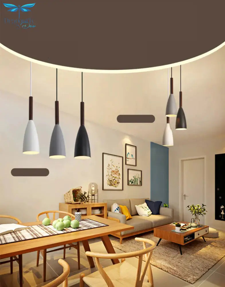 Modern Loft Simple Pendant Lights E27 Led Single Head Hanging Lamp For Kitchen Living Room Bedside