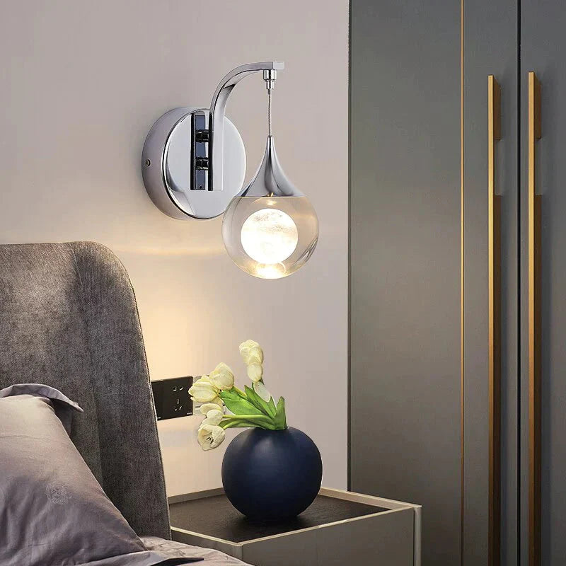 Modern Luxurious Crystal Led Wall Lamp Sconce For Bedroom