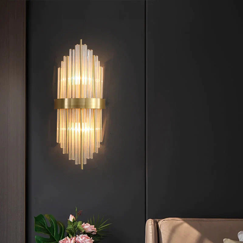 Modern Luxury Living Room Background Wall Lamp Bedroom Bedside Copper Lamps