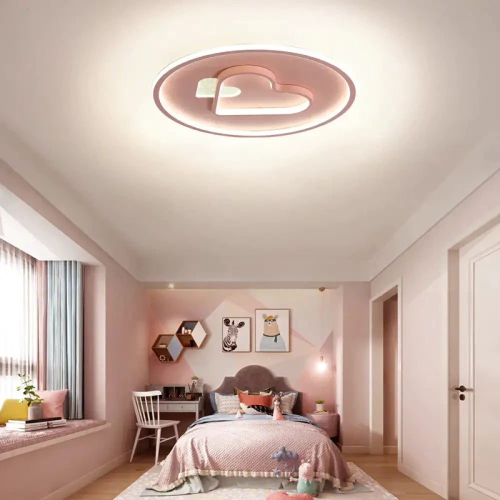 Modern Minimalist Bedroom Love Led Ceiling Lamp 42Cm Pink / Warm Light
