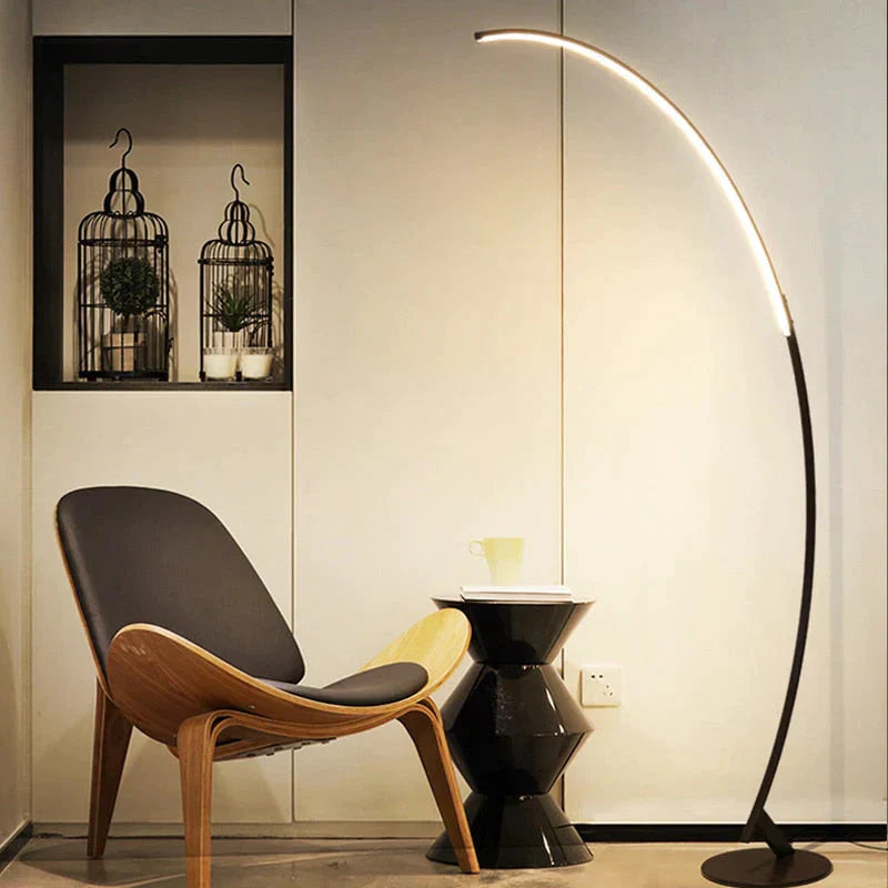 Modern Minimalist Creative Personality Brown White Led Floor Lamp Stand Living Room Bedroom Study