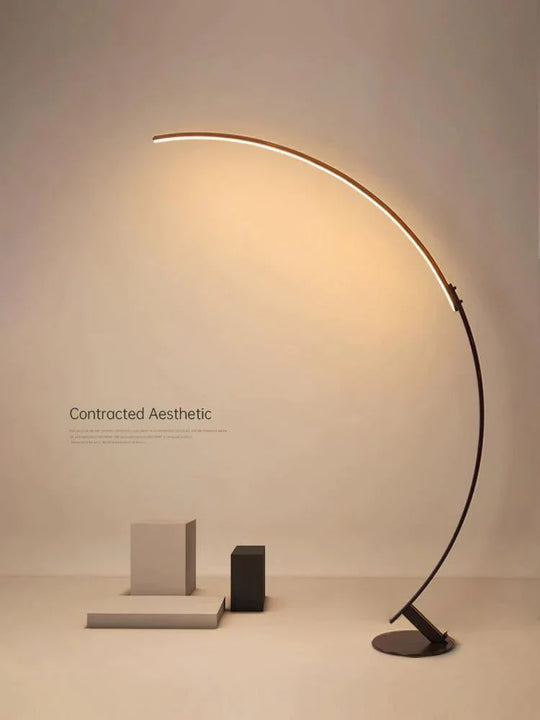 Modern Minimalist Creative Personality Brown White Led Floor Lamp Stand Living Room Bedroom Study