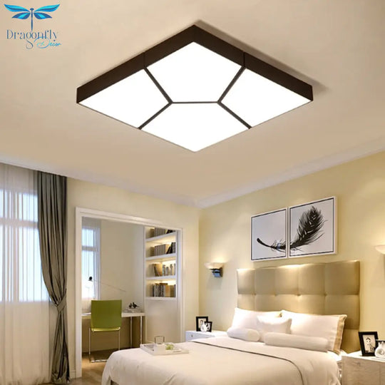 Modern Minimalist Led Ceiling Lamp Creative Geometric Black / White Dimmable Nordic Living Room