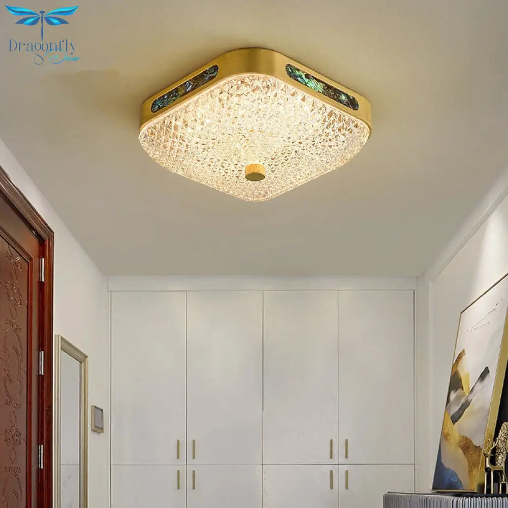 Modern Minimalist Led Ceiling Lights - Copper Glass Illumination For Bedrooms Dining Halls