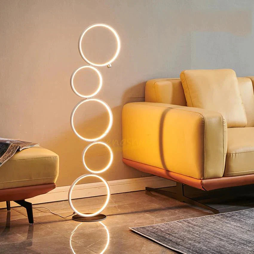 Modern Minimalist Led Ring Floor Lights Lighting Art Deco Home Touch Switch Standing Lamp For