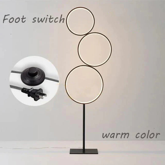 Modern Minimalist Led Ring Floor Lights Lighting Art Deco Home Touch Switch Standing Lamp For