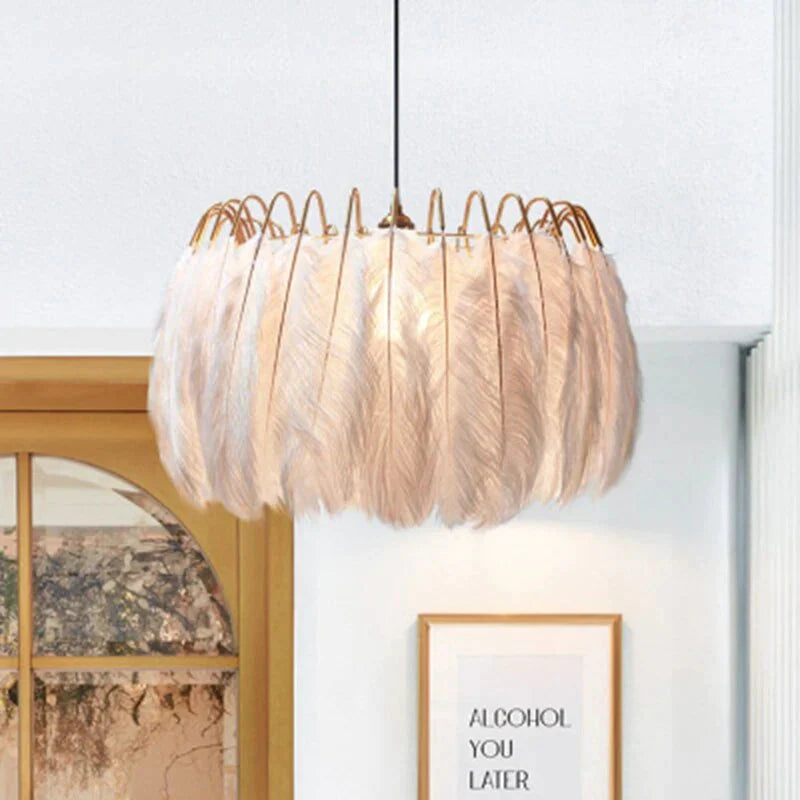 Modern Nordic Fairy Feather Chandelier Lamp Loft Pendant Lights Living Suspension Lighting Fixtures