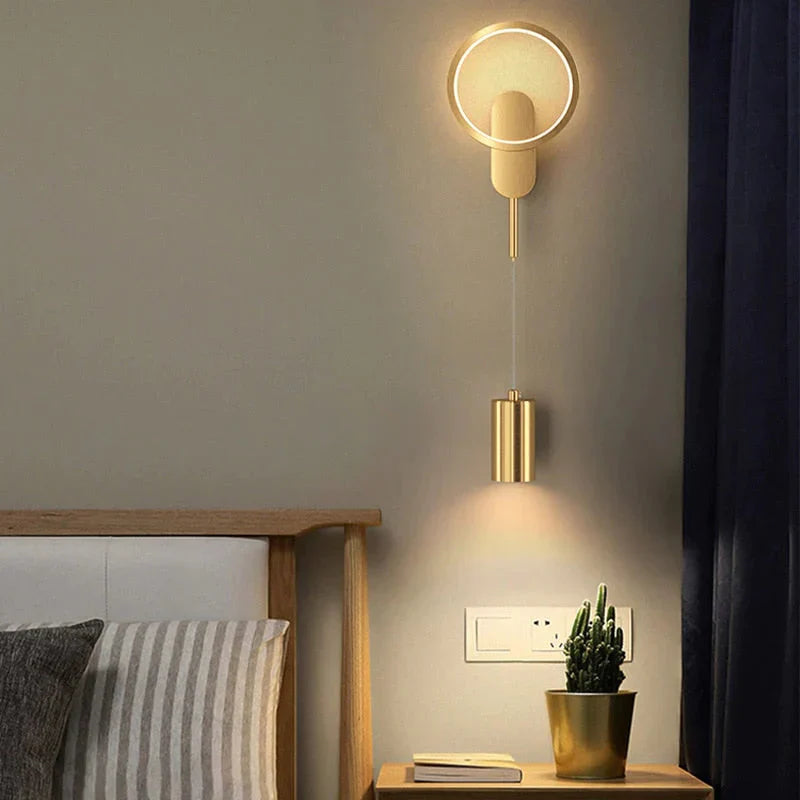 Modern Nordic Led Wall Lamp For Bedroom Black/Gold Light