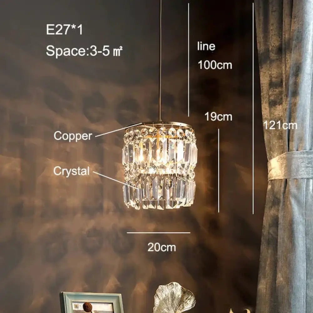 Modern Pendant Lamp Dining Crystal Lights For Bar Minimalist Bedroom Bedside Light Fixtures Kitchen