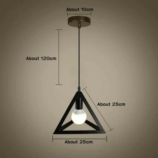 Modern Pendant Light Black Iron Hanging Cage Vintage E27Led Lamp Bulb Industrial Loft Retro Dining