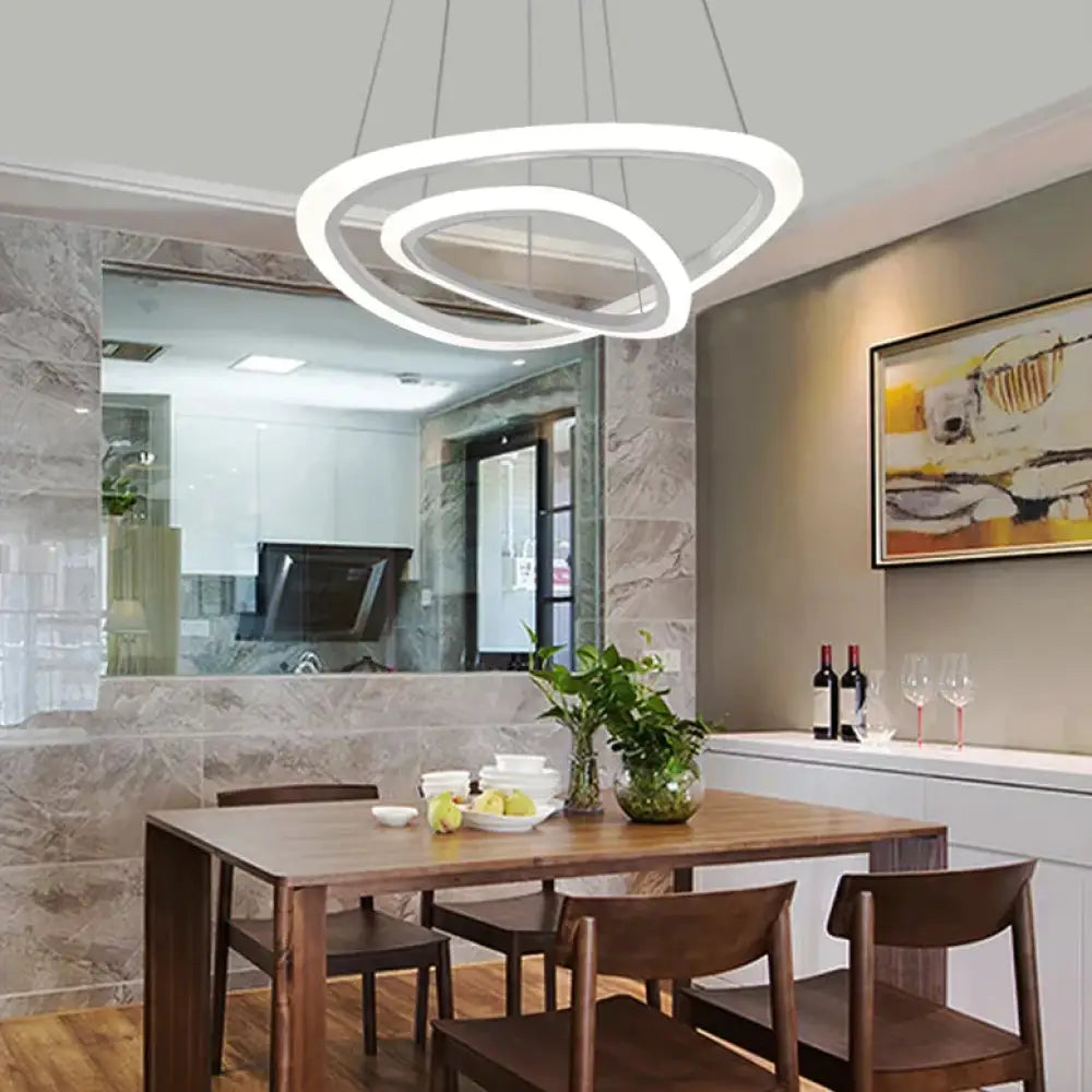 Modern Pendant Lights For Living Dining Room 4/3/2/1 Circle Rings Acrylic Led Lighting 2Ring 43