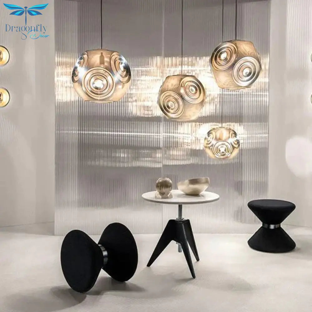 Modern Personality Music Box Hanging Lamps E27 Led Stainless Steel Pendant For Living Room Kichen