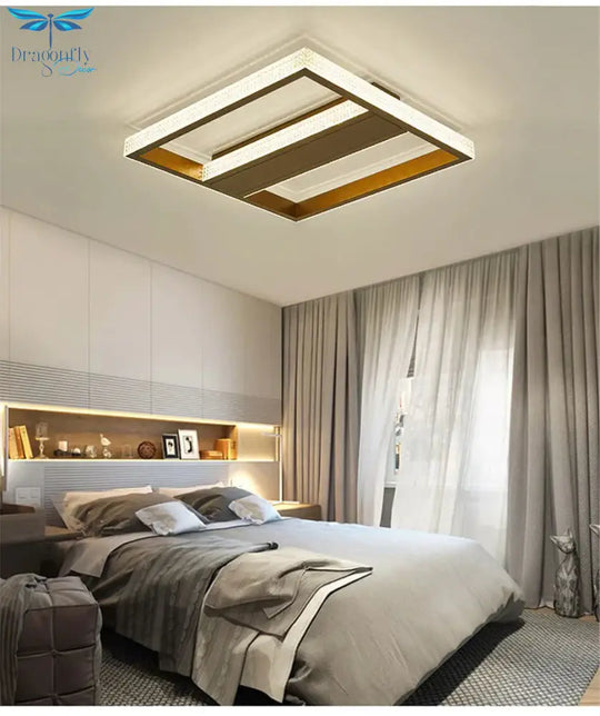 Modern Round/Square Acrylic Led Ceiling Lamps Living Room Bedroom Dimmable Remote Control Light