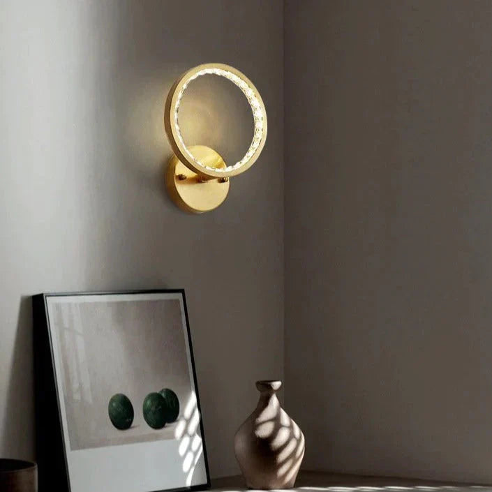 Modern Simple Bedroom Bedside Copper Wall Lamp Lamps