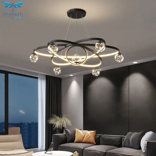 Modern Simple Chandeliers Living Bedroom Dining Room Pendant Lights Ring Home Indoor Lighting Decor