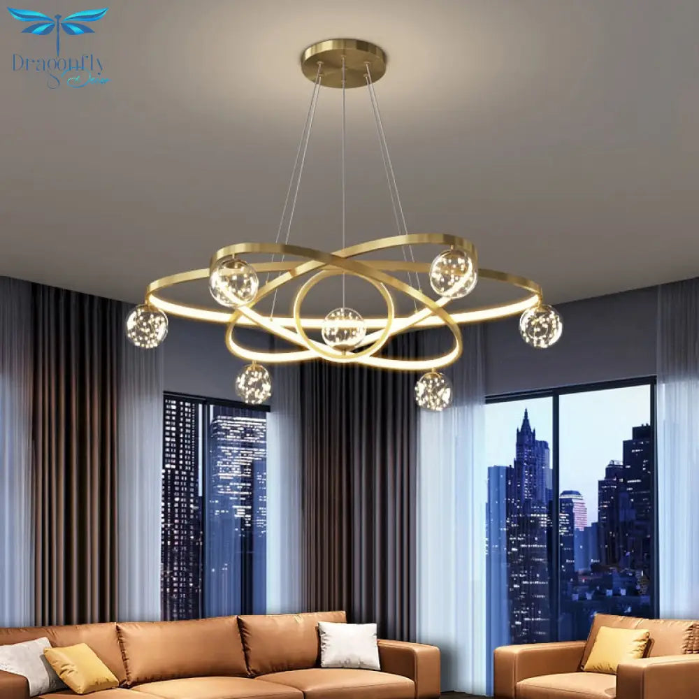 Modern Simple Chandeliers Living Bedroom Dining Room Pendant Lights Ring Home Indoor Lighting Decor